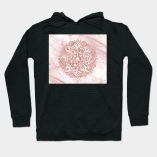 Rose gold mandala - pink marble II Hoodie